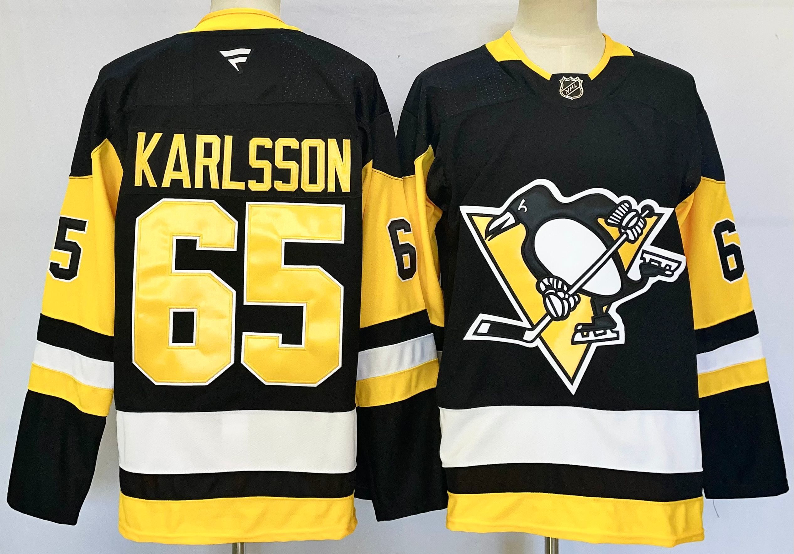Men Pittsburgh Penguins #65 Karlsson Yellow black 2026 Adidias NHL Jersey style 001->pittsburgh penguins->NHL Jersey